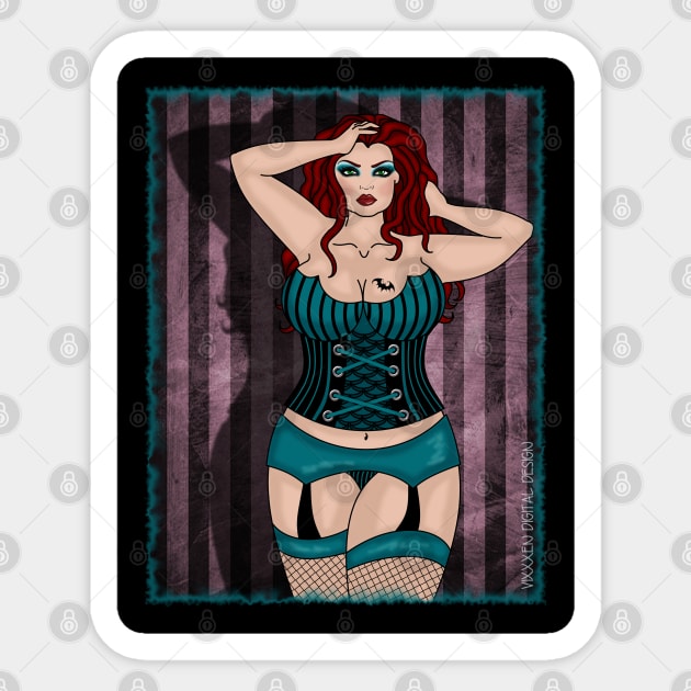 THICK PINUP SEXY RED Sticker by VixxxenDigitalDesign